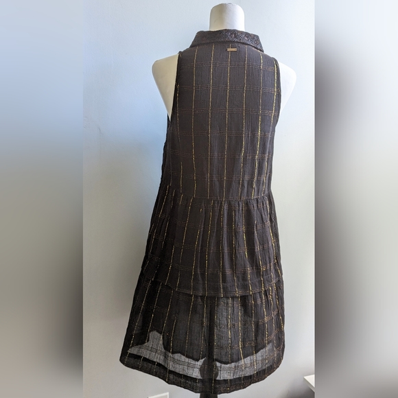 VOLCOM Black/gold thread Text Me Dress Size S - Picture 4 of 10